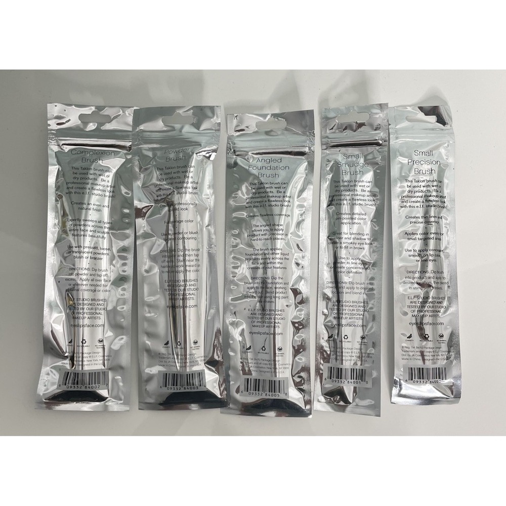 Lot Of 5 Elf Studio Mixed Brushes Face Eyes New - Picture 2 of 2